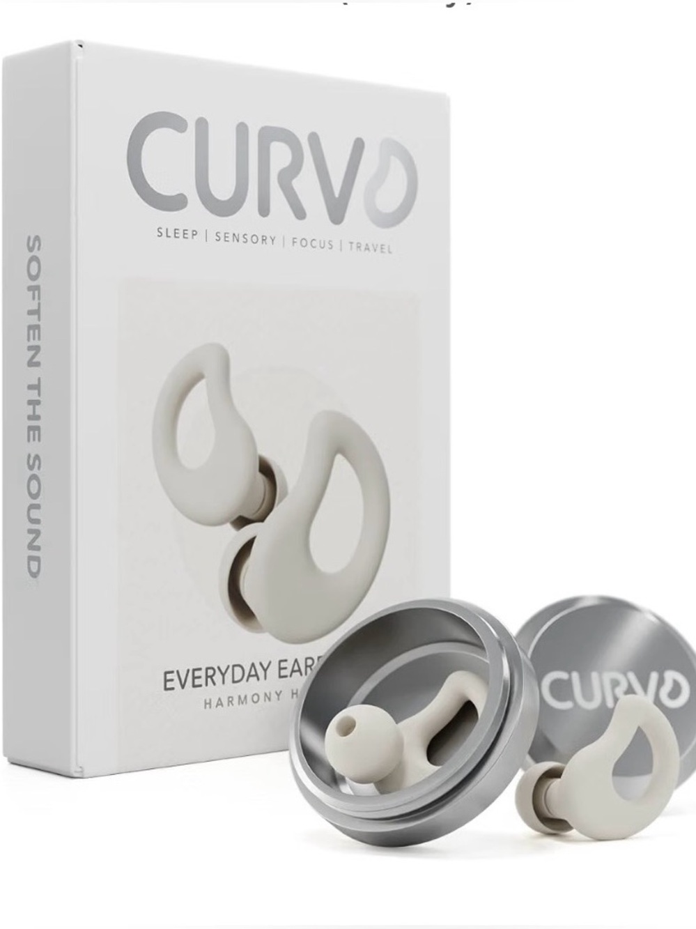 NEW CURVD Everyday Earplugs Sleep Sensory Focus Travel Blissful Blue OS